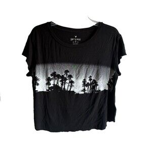American eagle Soft Sexy Black  Palm Trees Land of make believe Top Size M